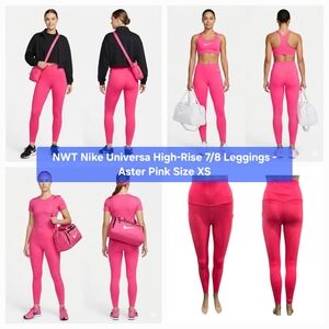 NWT Nike Universa High-Rise 7/8 Leggings Aster Pink Size XS